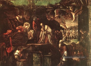 Adoration du Magi italien Renaissance Tintoretto Peinture à l'huile
